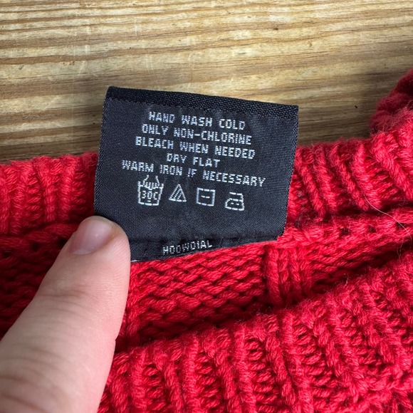 Vintage Polo Jeans Co Ralph Lauren Petite Red Y2K Knit Preppy Sweater size pm - Picture 4 of 5